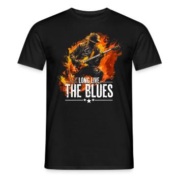 Guitare de musique Blues pour guitaristes Vintage - T-shirt homme - noir - Devant - AI Model Male 178 light (178cm)