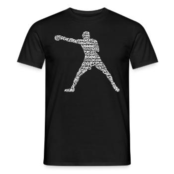 Boxen Bunt Boxsport Typografie Herren Jungen Boxer - Männer T-Shirt - Schwarz - Vorne - AI Model Male 178 light (178cm)