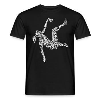 Bloc Grimpeur Typographie Fille Escalade - T-shirt homme - noir - Devant - AI Model Male 178 light (178cm)