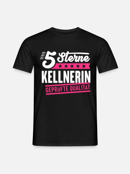 5Sterne Kellnerin - Männer T-Shirt - Schwarz