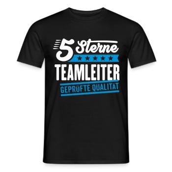 5Sterne Teamleiter - Männer T-Shirt - Schwarz - Vorne - AI Model Male 178 light (178cm)