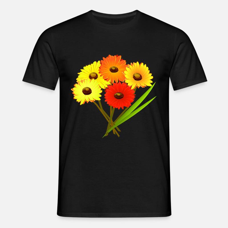 Blumenstrauß - Männer T-Shirt - Schwarz
