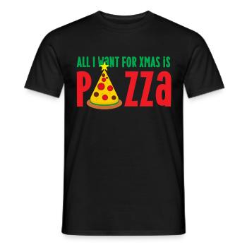 Pizza de Noël Cadeau de Noël Amusant - T-shirt homme - noir - Devant - AI Model Male 178 light (178cm)