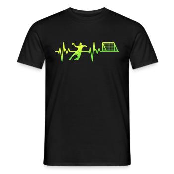 Handball Joueur de ligne cardiaque Handball Handball - T-shirt homme - noir - Devant - AI Model Male 178 light (178cm)