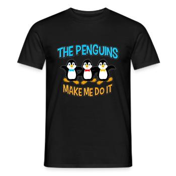 Comic Kawaii avec un oiseau marin drôle - T-shirt homme - noir - Devant - AI Model Male 178 light (178cm)