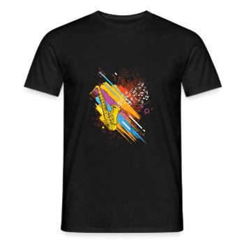 Saxophone Player Saxophonist Saxophone Art Gift - Men's T-Shirt - black - Front - AI Model Male 178 light (178cm)