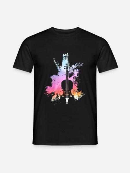 Violin Art Violinist Gaveidee Fiddle Fiddler - Mænd T-shirt - sort