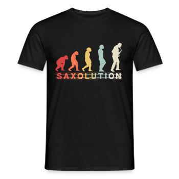 Sax Saxophon Vintage Evolution Jazz Musik Geschenk - Männer T-Shirt - Schwarz - Vorne - AI Model Male 178 light (178cm)