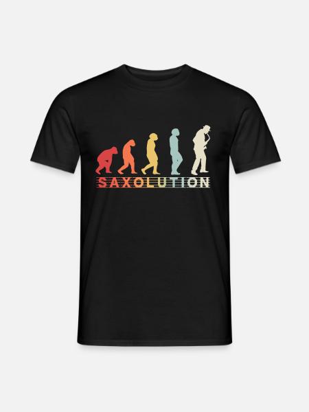 Sax Saxophon Vintage Evolution Jazz Musik Geschenk - Mænd T-shirt - sort