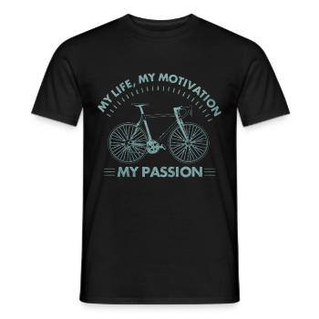 Bicycle cyclist cycling bike wheel gift - Men's T-Shirt - black - Front - AI Model Male 178 light (178cm)