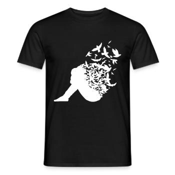 Triste emo solitaire dissoudre les oiseaux - T-shirt homme - noir - Devant - AI Model Male 178 light (178cm)