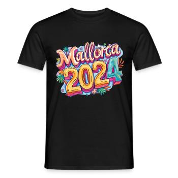Vacances colorées à Majorque 2024 - T-shirt homme - noir - Devant - AI Model Male 178 light (178cm)