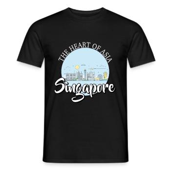 Singapour - T-shirt homme - noir - Devant - AI Model Male 178 light (178cm)