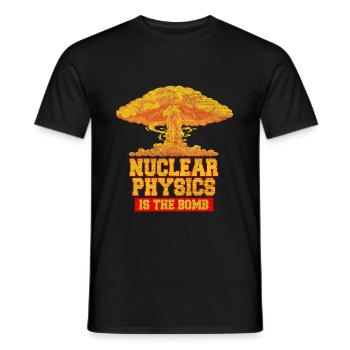 Nuclear Physics Physicists Teacher Science Atoms - Men's T-Shirt - black - Front - AI Model Male 178 light (178cm)