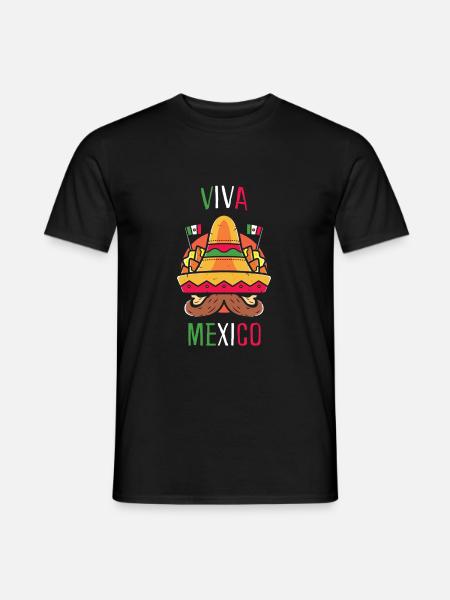 Sombrero Mexiko mexikanisch - Männer T-Shirt - Schwarz