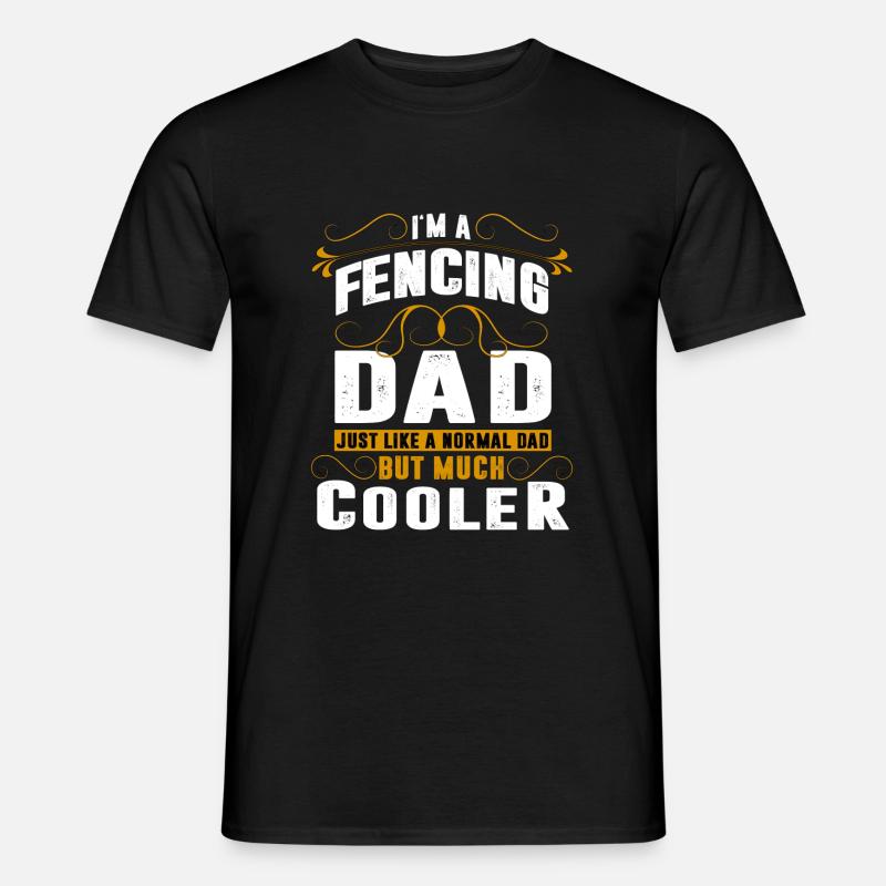 Fechten Schwertkampf Dad - Männer T-Shirt - Schwarz