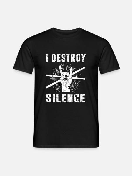 Rockmusik Rocknroll Schlagzeug Drums Schlagzeuger - Männer T-Shirt - Schwarz