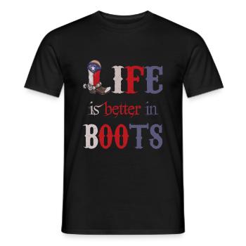 Texas Dallas Cowboy Bottes Wild West Western - T-shirt homme - noir - Devant - AI Model Male 178 light (178cm)