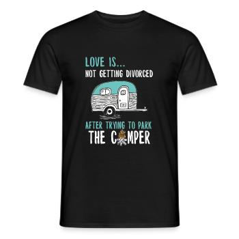 Camper Camping caravanes feux de camp - T-shirt homme - noir - Devant - AI Model Male 178 light (178cm)