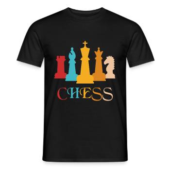 Echecs Echecs Pièce d'échecs Echiquier Checkmate - T-shirt homme - noir - Devant - AI Model Male 178 light (178cm)