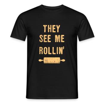 énonciations drôles boulanger boulangerie - T-shirt homme - noir - Devant - AI Model Male 178 light (178cm)
