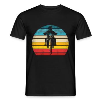 Motorcycle Retro Vintage Motocross Biker Bike - Men's T-Shirt - black - Front - AI Model Male 178 light (178cm)
