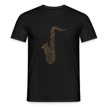 Sassofono Sassofono Orchestra Orchestra Musicista - T-shirt uomo - nero - Fronte - AI Model Male 178 light (178cm)