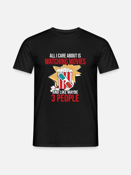 Movies Shows Cinema Movies 3D Glasses Popcorn - Men's T-Shirt - black