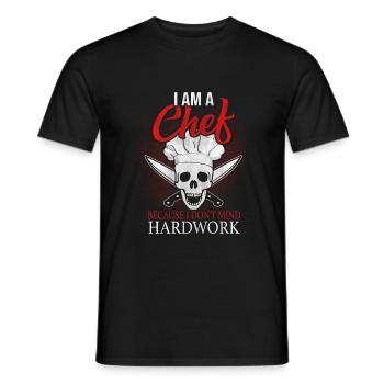 Star chef chef cook - Men's T-Shirt - black - Front - AI Model Male 178 light (178cm)
