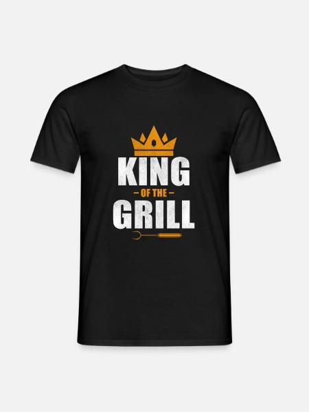 Grillkönig Grillen Grillmeister Grillsaison - Männer T-Shirt - Schwarz