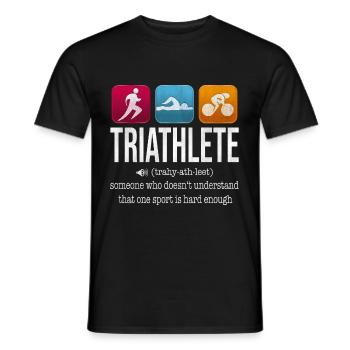 triathlete - Men's T-Shirt - black - Front - AI Model Male 178 light (178cm)