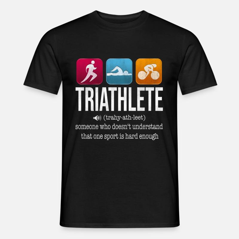 Triathlet - Männer T-Shirt - Schwarz