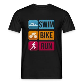 Triathlon Triathlon de natation vélo - T-shirt homme - noir - Devant - AI Model Male 178 light (178cm)