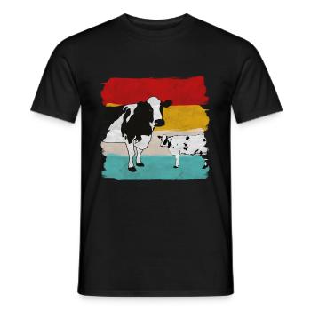 Cow cows - Men's T-Shirt - black - Front - AI Model Male 178 light (178cm)
