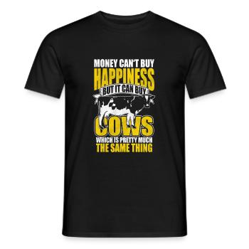 Fermier fermier fermier fermier fermier vache - T-shirt homme - noir - Devant - AI Model Male 178 light (178cm)