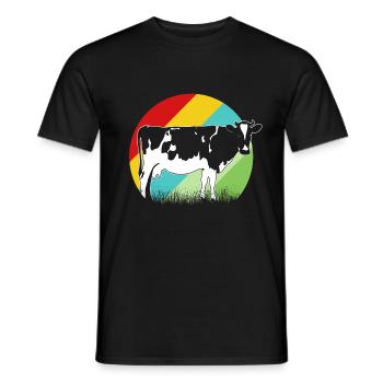 Fermier fermier fermier fermier fermier ferme vaches - T-shirt homme - noir - Devant - AI Model Male 178 light (178cm)