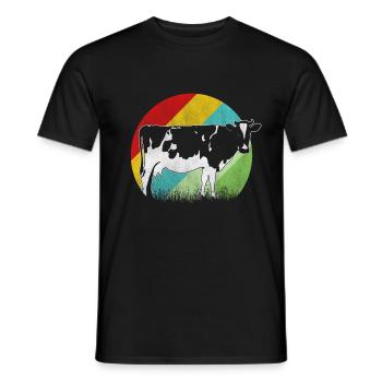 Vache vache fermier ferme fermier fermier agriculture - T-shirt homme - noir - Devant - AI Model Male 178 light (178cm)