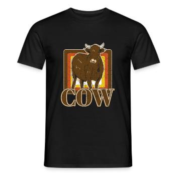 Ferme fermier fermier vache ferme - T-shirt homme - noir - Devant - AI Model Male 178 light (178cm)