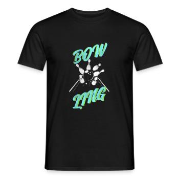 Boule de bowling bowling bowling grève de bowling - T-shirt homme - noir - Devant - AI Model Male 178 light (178cm)