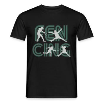 Fencing Fechten - Männer T-Shirt - Schwarz - Vorne - AI Model Male 178 light (178cm)