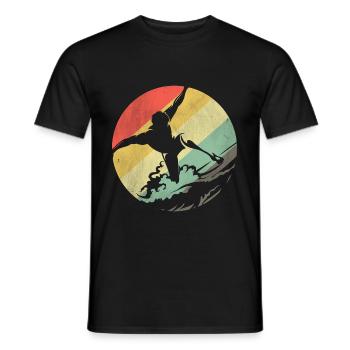 Surfeurs surfant - T-shirt homme - noir - Devant - AI Model Male 178 light (178cm)