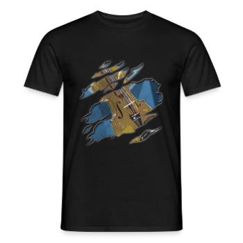 Cello string instrument - Men's T-Shirt - black - Front - AI Model Male 178 light (178cm)