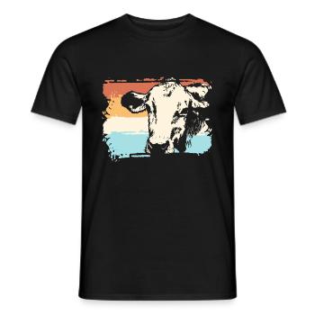 Cow Cows Farm Farmer Farmer Farm - Men's T-Shirt - black - Front - AI Model Male 178 light (178cm)