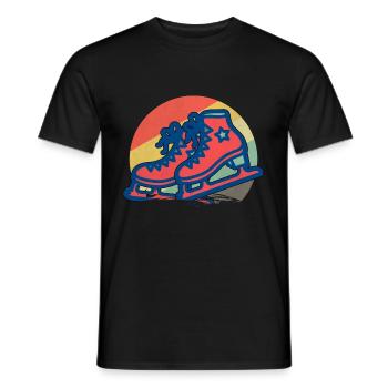 Skating Retro ice skating Figure skating - Men's T-Shirt - black - Front - AI Model Male 178 light (178cm)