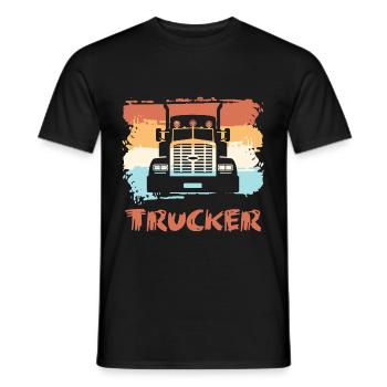 LKW Lastwagen Trucker Fahrer Fernlastwagen - Männer T-Shirt - Schwarz - Vorne - AI Model Male 178 light (178cm)