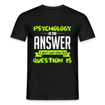psychologie - T-shirt homme - noir - Devant - AI Model Male 178 light (178cm)