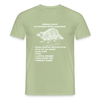 racoon - Men's T-Shirt - sage - Front - AI Model Male 178 light (178cm)