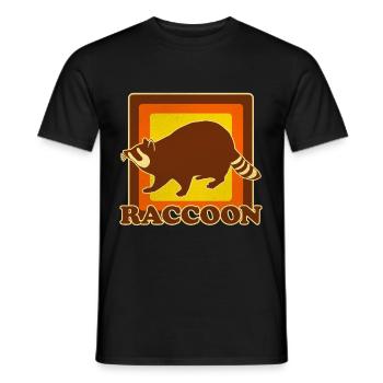 Retro raccoon raccoon - Men's T-Shirt - black - Front - AI Model Male 178 light (178cm)