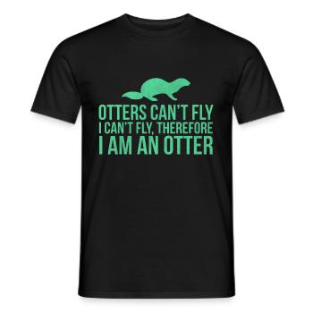 Otter Funny animals - Men's T-Shirt - black - Front - AI Model Male 178 light (178cm)
