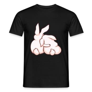 Rabbit Rabbit Cute animals - Men's T-Shirt - black - Front - AI Model Male 178 light (178cm)